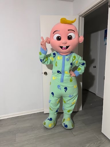 Hire Cocomelon JJ for birthday parties - toddler mascot character performer in Fort Lauderdale